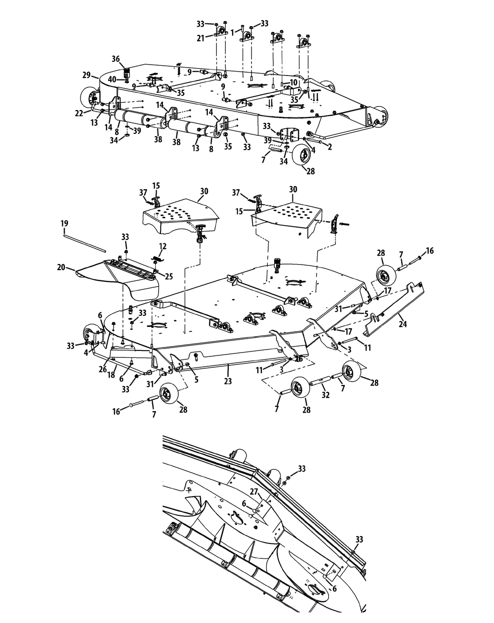 Deck Mower 72-Inch Diagram and Parts List for S7237-KW 53CI8DU8050-37HP Cub Cadet Lawn Tractor